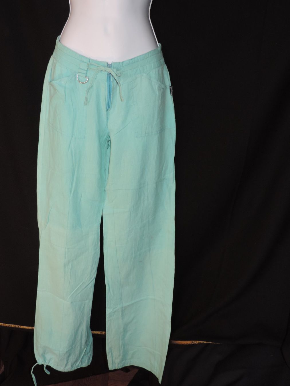 Pantaloni: pantalon lin droit léger turquoise – Usato da Genève venduto da Axelle333