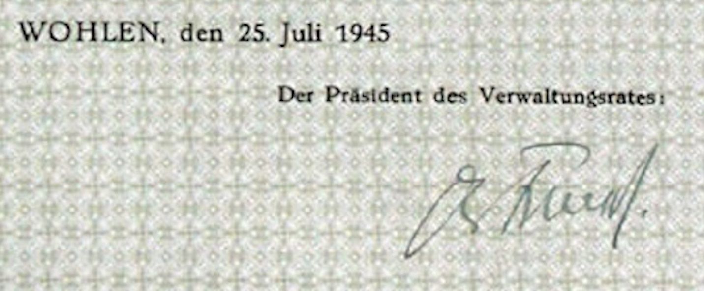 Documenti: Howag AG Wohlen, Wohlen - 1945 – Usato da Solothurn venduto da Sgasche 1