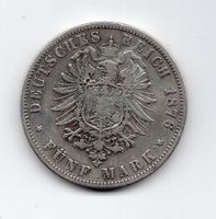 (1140) Preussen, 5 Mark 1876 B, ss