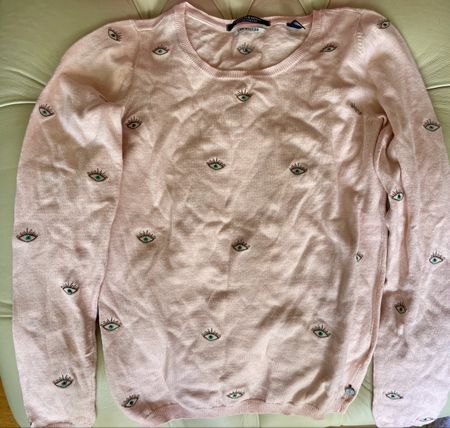 Scotch&Soda Pullover, Grösse S, Rosa mit Augenmuster 👀
