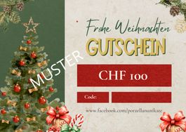 Weihnachts-Gutschein CHF 100 – Porzellan & Gemälde