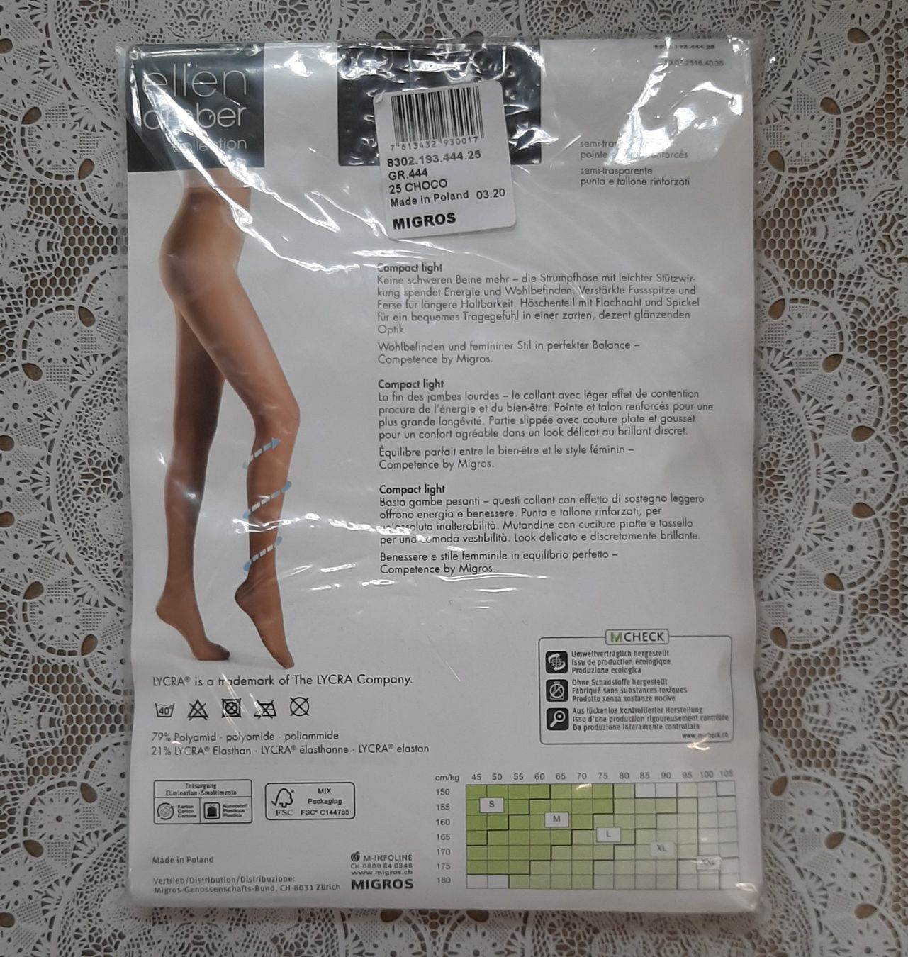 Ellen Amber Calze & Collant: Ellen Amber Compact Light Strumpfhose 40den Gr.XL Choco – Nuovo e nell'imballaggio originale da Amriswil venduto da Celini3 1