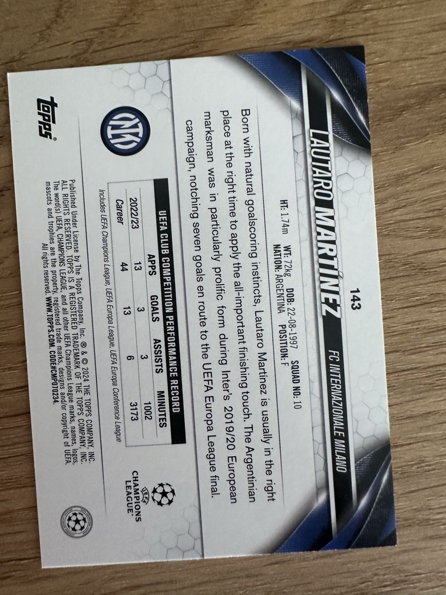 Topps Sammelbilder & Trading cards: Topps UCL Lautaro Martínez 2024 – Neu (gemäss Beschreibung) aus Sempach von soj_rk95 1