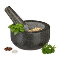 Grosser Granit Mörser dunkelgrau