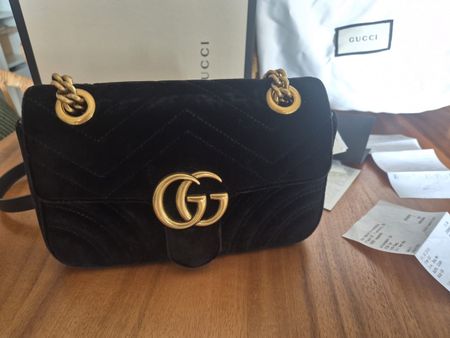 Sac Gucci Marmont velours noir small