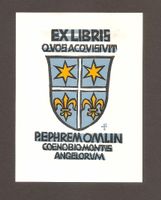 Ex-libris héraldique P. Ephrem OMLIN par Theodor Rutishauser