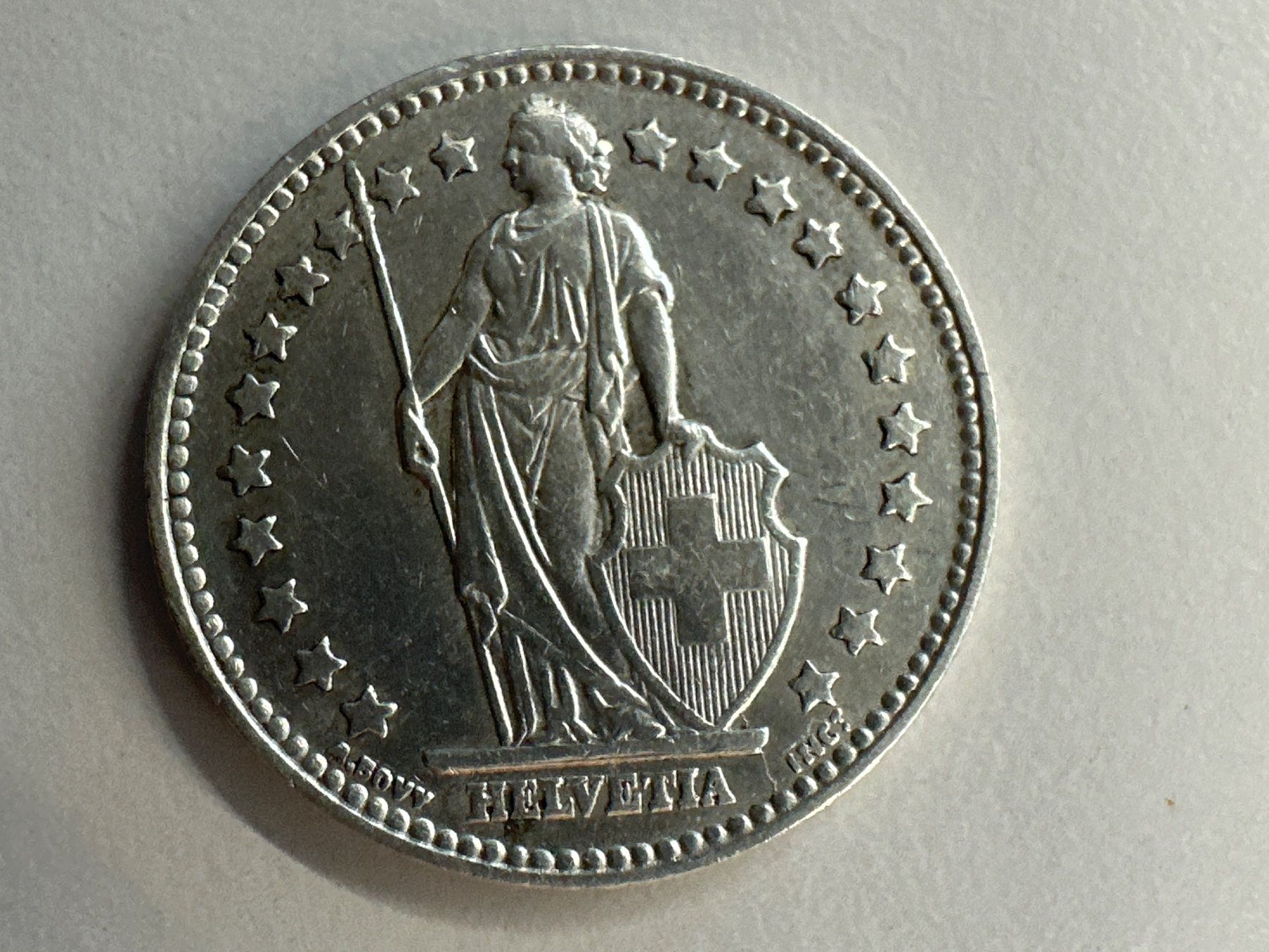 Tutti le monete: 1 Fr. Silber Schweiz 1955 -vz – Usato da Herisau venduto da herau 1