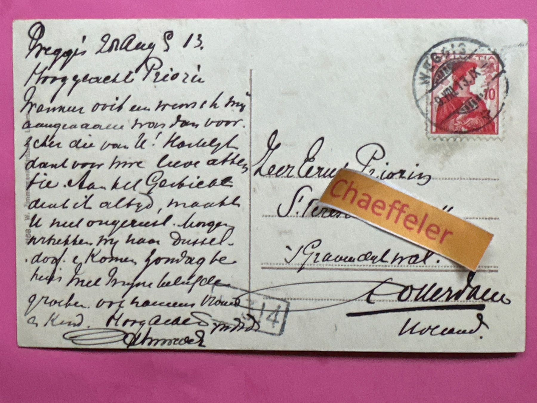 Cartoline postali: 1913 Weggis mit Pilatus – Usato da Zürich venduto da Chaeffeler 1