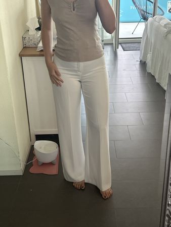 Damen Hose weit weiss Grösse M von ZARA guter Zustand