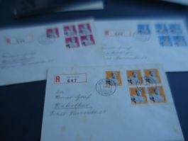R-Briefsatz 1944, Olympiamarken, 4erblocks, gelaufen