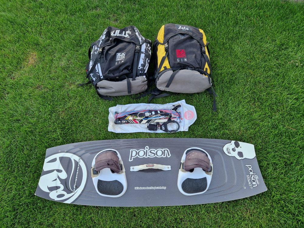 Kite 5&7 m2 inkl. Bar & Board_GIN Kitesurf / RRD Poison Kaufen auf Ricardo
