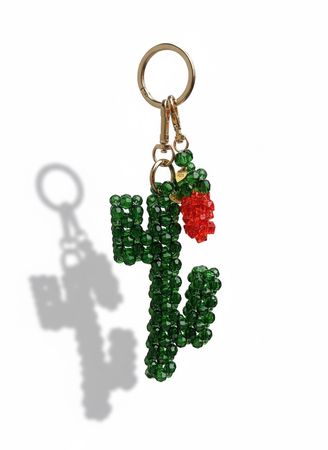 Handmade Beaded Cactus and Pepper Bagchain