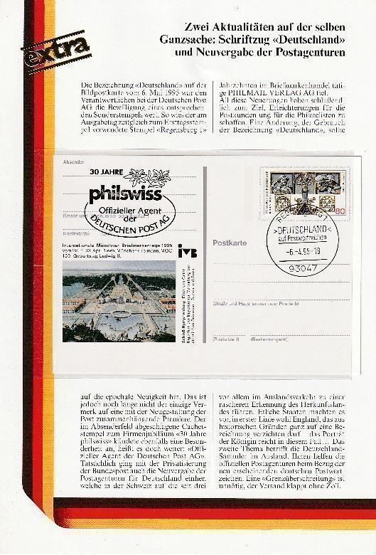 Alle Briefmarken: Sonderstempel neue Postagentur, 6.4.1995 – Neu und originalverpackt aus Aarburg von Aare10 1