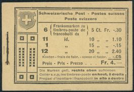 1921 - Markenheftchen - Tellknabe - Tellbrustbild