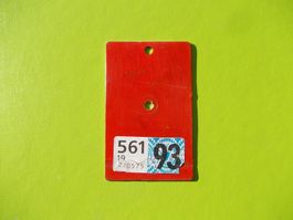 Velonummer / Fahrradnummer AG 93 (Aargau 1993)