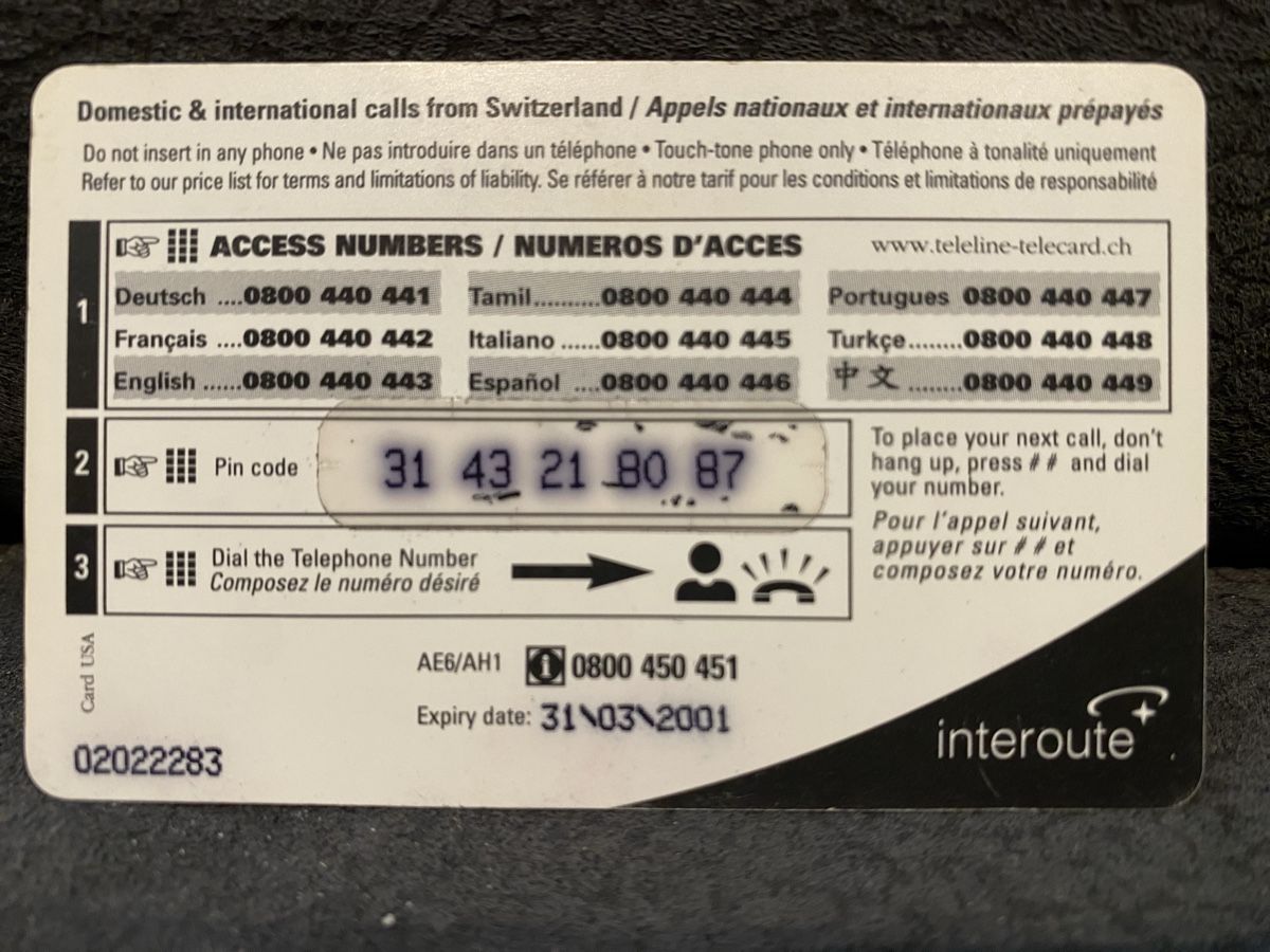 Cartes de téléphone: Teleline – D'occasion à Lausanne par babacard10 1