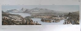 Thun Panorama Tonlithographie von Fischer
