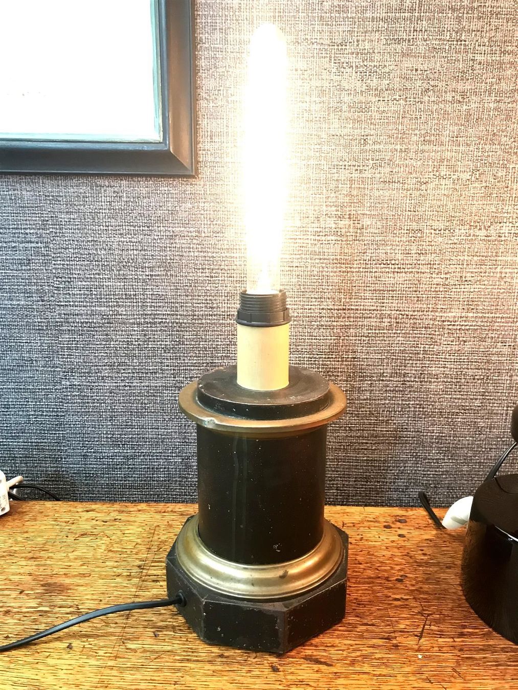 Lampade: Lampe Sockel um 1880  Messing & Eisen, a – Usato da Laufenburg venduto da industrial-silence