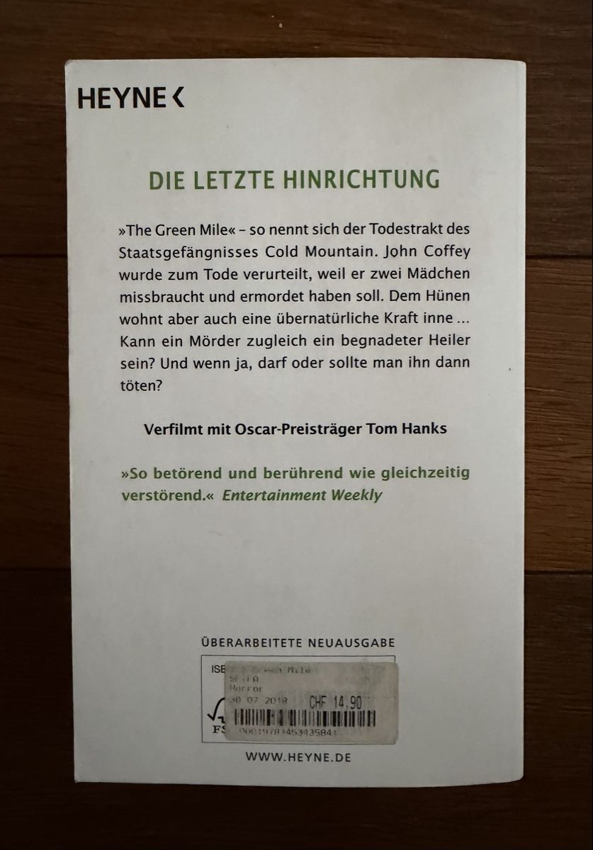 Libri: The Green Mile - Stephen King – Nuovo (secondo la descrizione) da Moosseedorf venduto da smushpuff 1