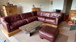 Exklusives braunes De Sede Ecksofa aus dickem Echtleder