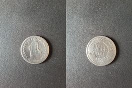 Schweiz 1/2 Franken - 50 Rappen 1882 - rarer Jahrgang