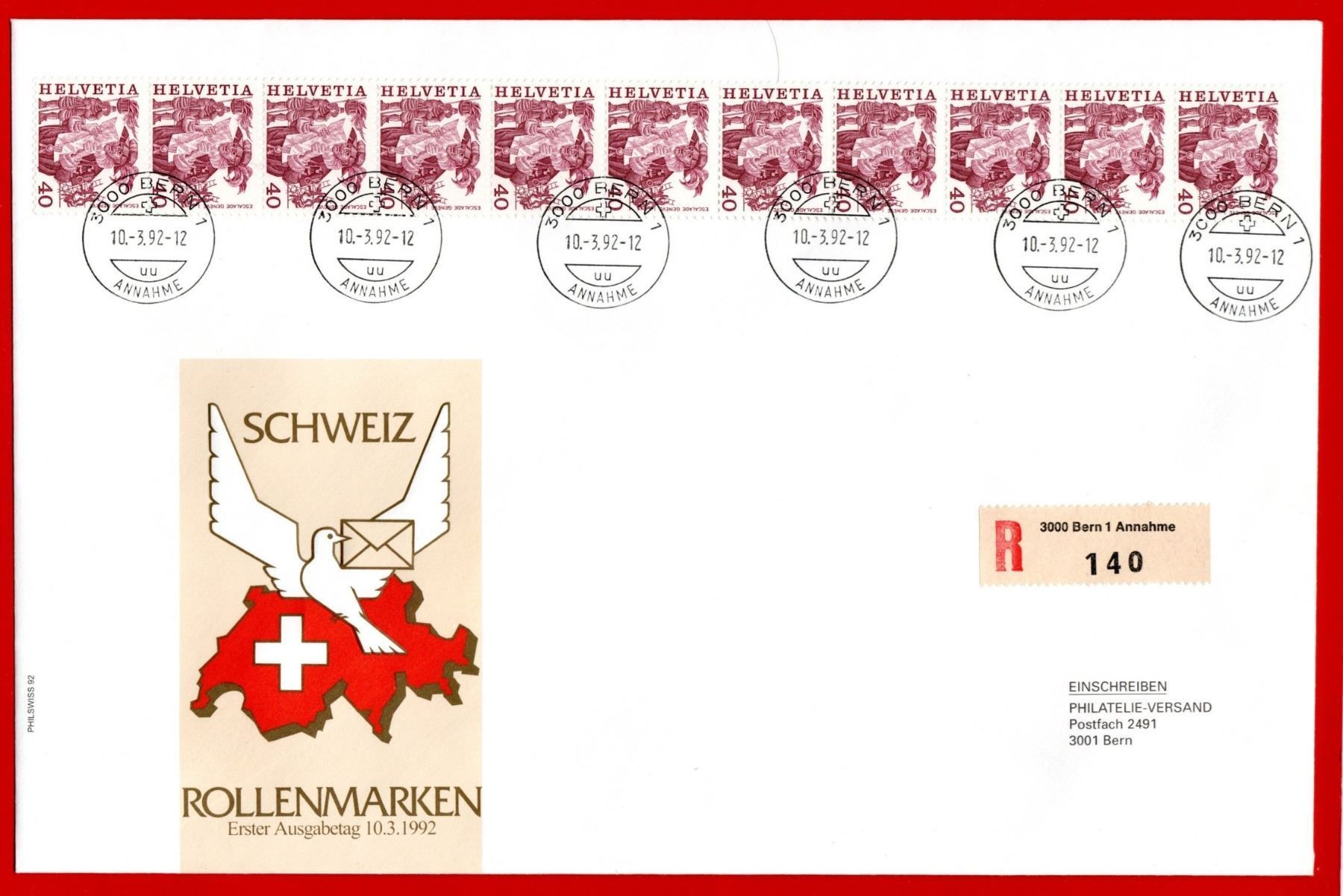 Tutti i francobolli: 1992 FDC Escalade GE 11er Str. SBK 50.-- – Usato da Stein am Rhein venduto da Huehnerhund