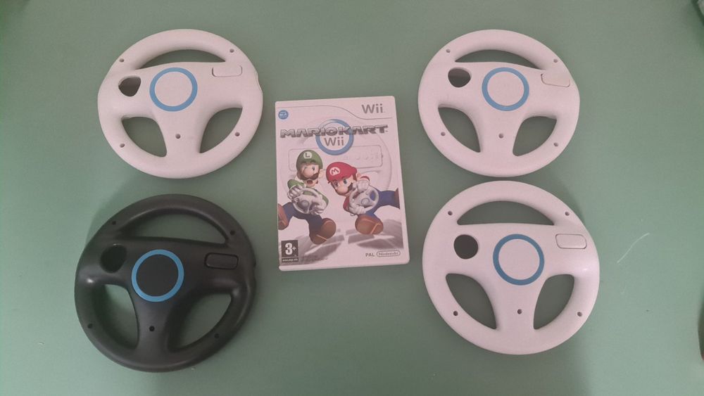 Jeu Mario Kart Wii Complet Avec Volant - Bon état - Version PAL - Multi-joueur - Idéal Pour Parties En Famille