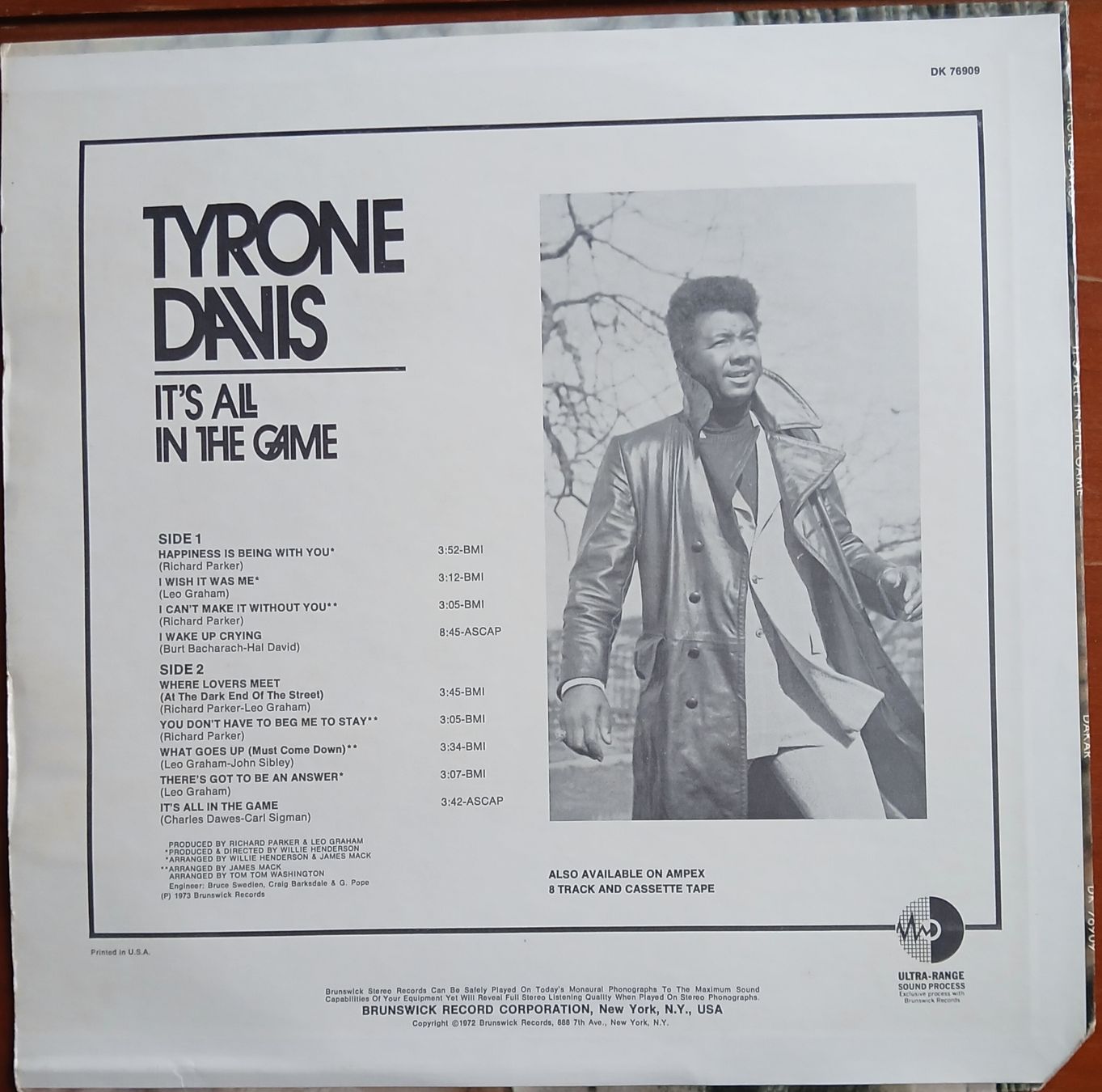 Dischi in vinile: LP - Tyrone Davis . it s all in the game . – Usato da Lausanne venduto da Soulbrother 1