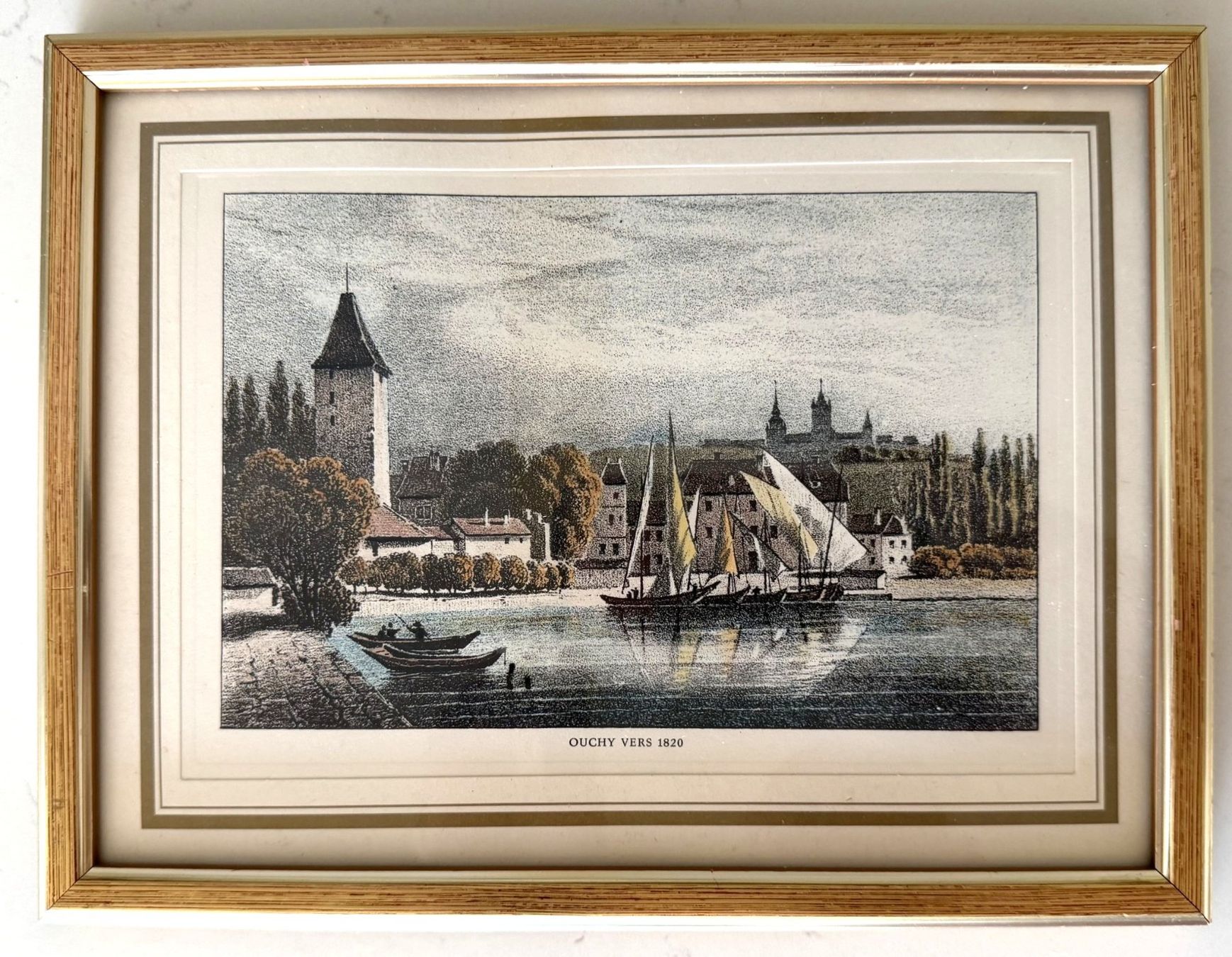 Dipinti: 3 jolis tableaux vue ancienne Ouchy Morges – Usato da Auboranges venduto da Mottura1963 2