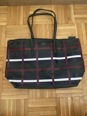 Sac cabas Lacoste motif écossais