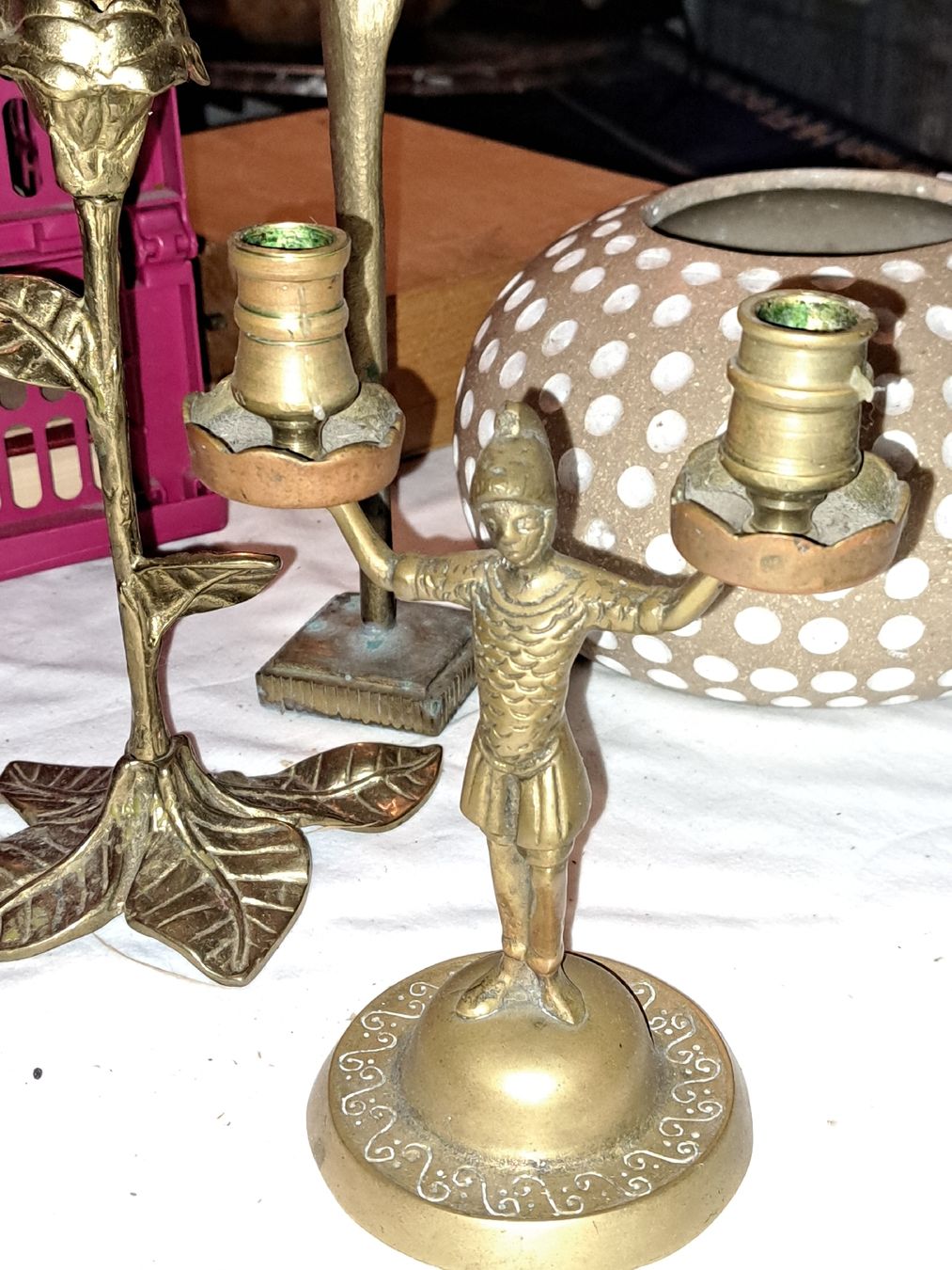 Portacandele: Antiker Kerzenständer aus Messing -  – Usato da Kölliken venduto da Upcycling-by-Mc-TAM