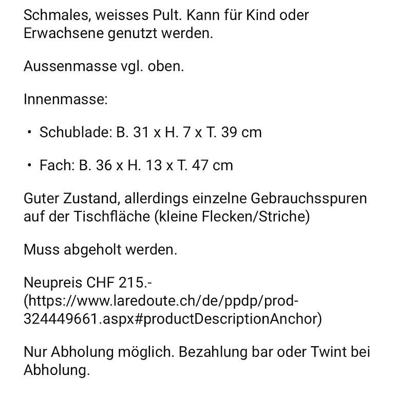 Schreibtische: Schönes Kinderpult – Gebraucht aus Luzern von Leelii 1