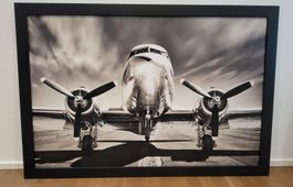 Grosser, hochwertiger Kunstdruck, Flugzeug-Oldtimer, Bild