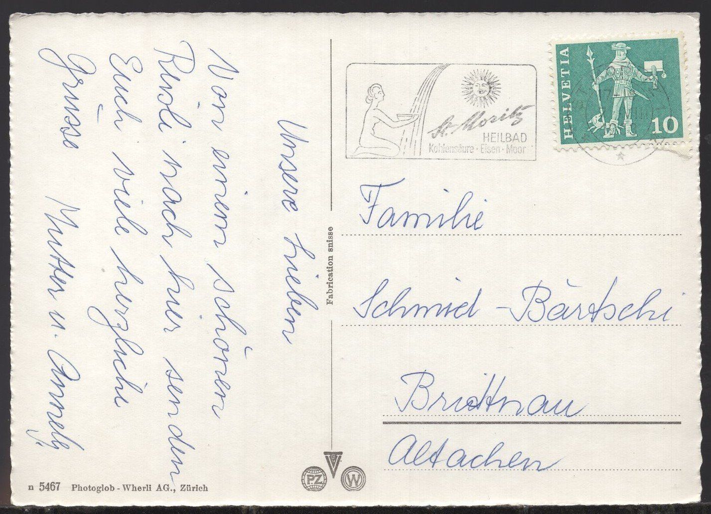 Cartes postales: Hahnensee und St. Moritz – D'occasion à Aarau par kufi44 1