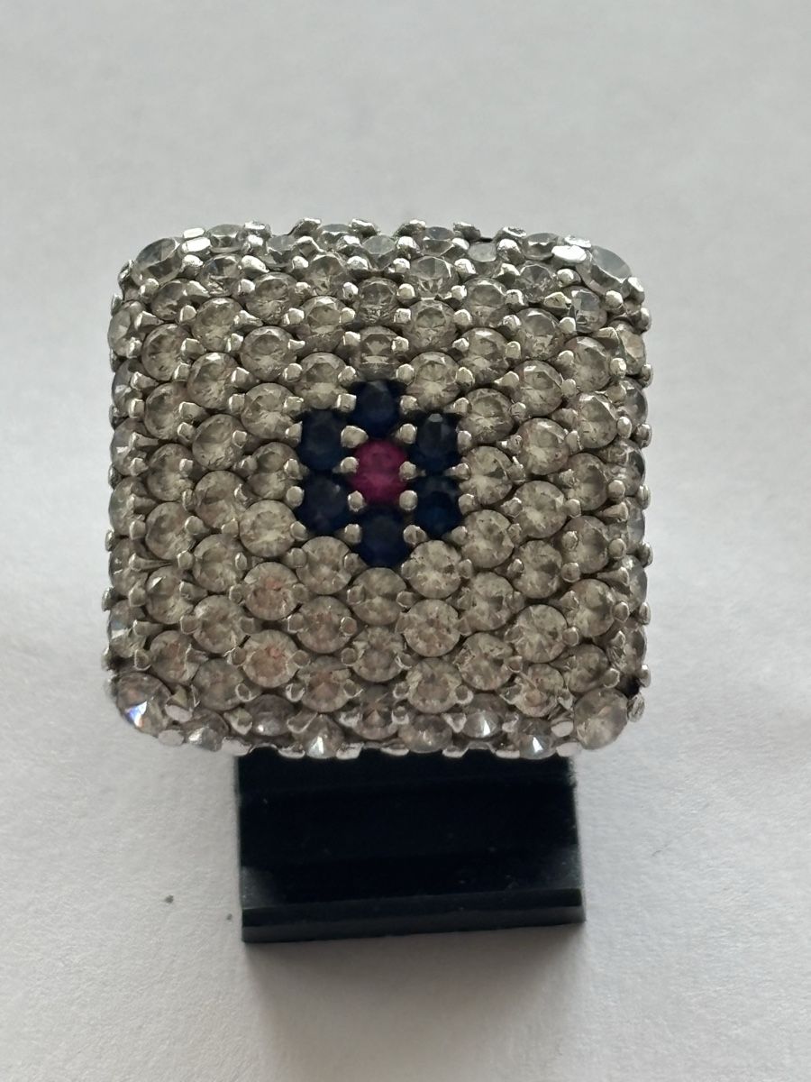 Anelli: Silber Ring mit Saphire und Rubin 925 – Usato da Langnau am Albis venduto da flusspflege 1