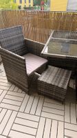 Rattan Gartenmöbel-Set mit Tisch, 4 Stühlen & 4 Hockern