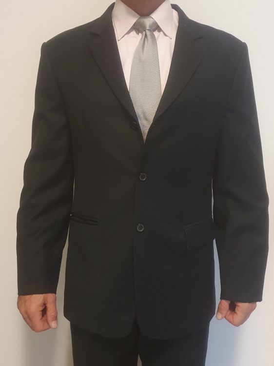 Herrenanzug Einfarbig 1-Knopf - Schmale Passform Mit Hemd & Hose