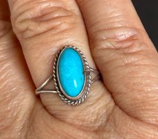 Ring Silber 800 mit natürlichem Türkis