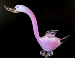 Archimede Seguso Alabastro Pink & White Murano Schwan