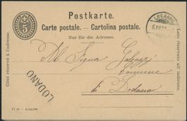 TI Lodano - Stabstempel - Karte - von Locarno TIS