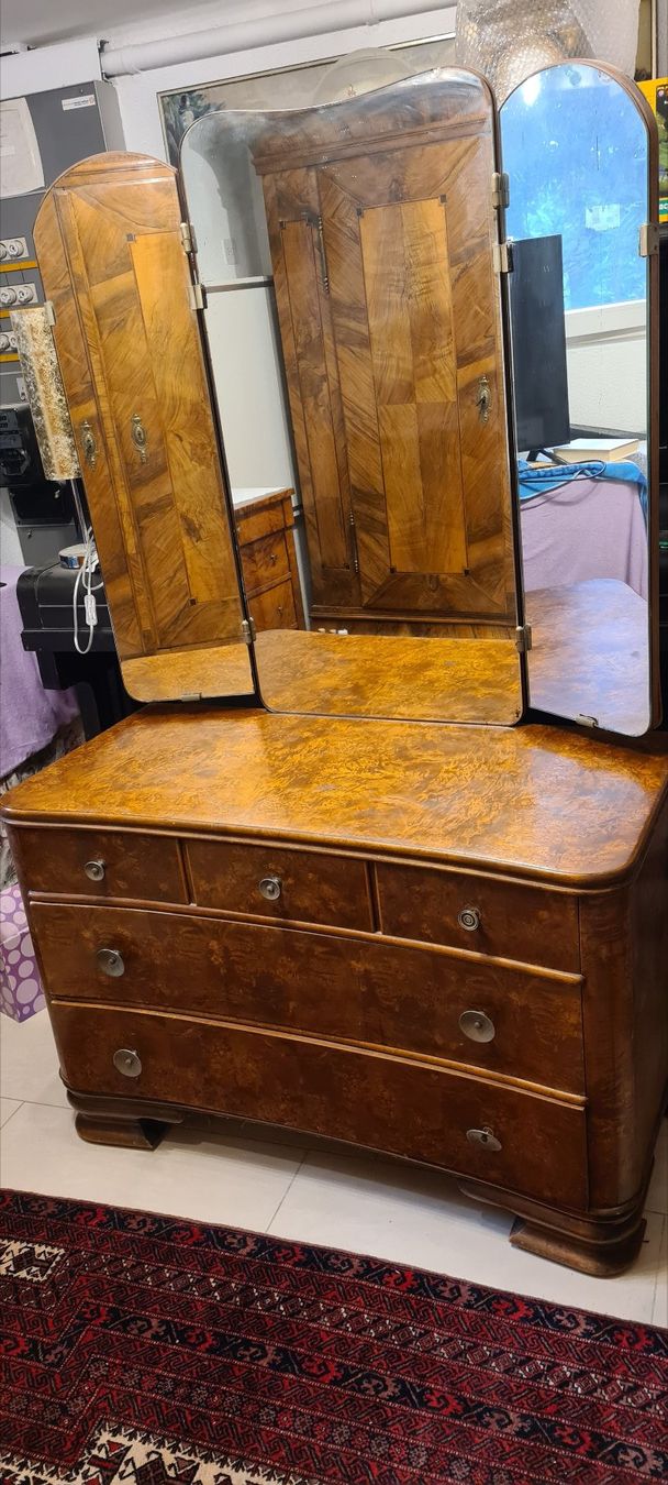 Cassettiere: Exklusive antike Spiegelkommode Wurzelholz selten Sideboard – Usato da Füllinsdorf venduto da Sternenblick19 4