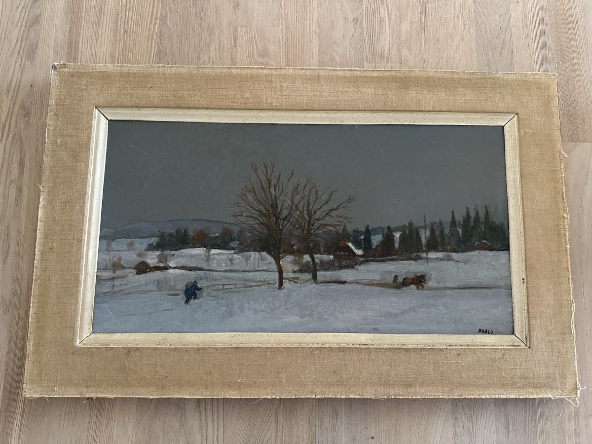 Dipinti: Gemälde Winterlandschaft vom Maler Paolo – Usato da Tüscherz-Alfermée venduto da Pluriel2 4
