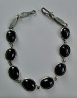Armband mit Onyx-Steinen, Silber
