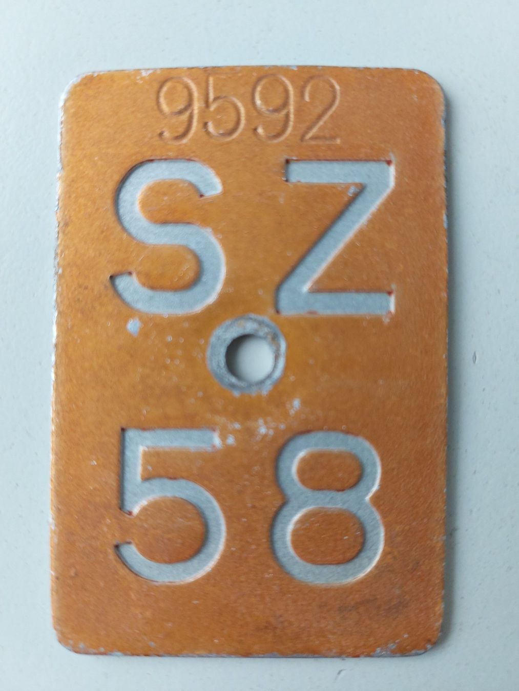 Sachs Insegne: Velonummer SZ 58 Mofanummer plaque Mofa – Usato da Schenkon venduto da Uhu007