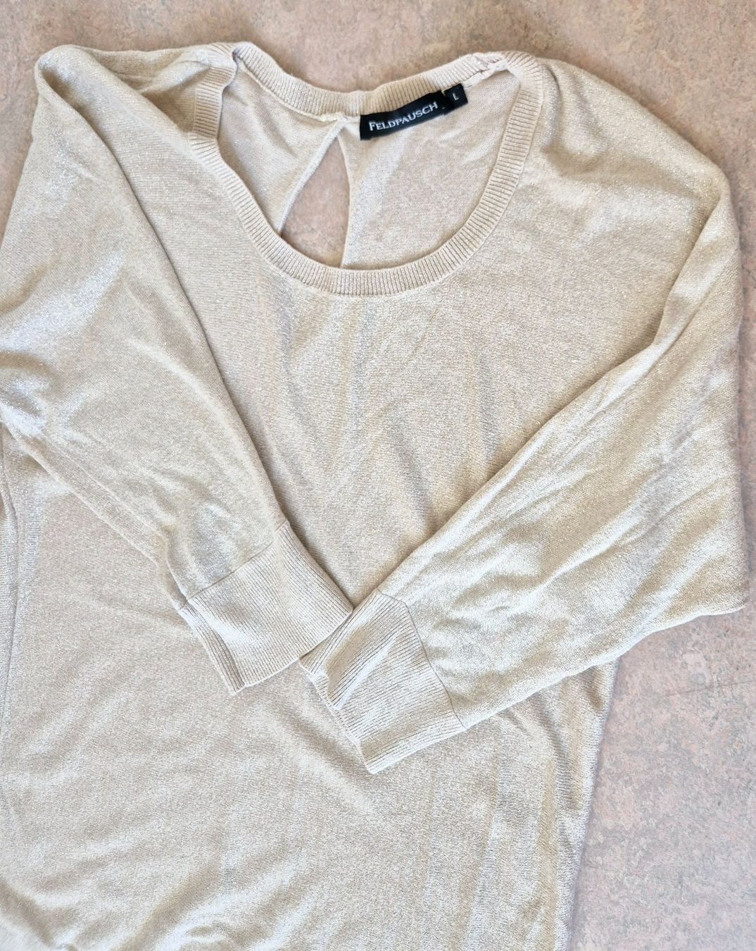 Maglioni & Felpe: FELDPAUSCH PULLOVER PULLI GLITZER L 40 BEIGE TOP ZU ROCK – Usato da Elsau venduto da the-colorful-side 6