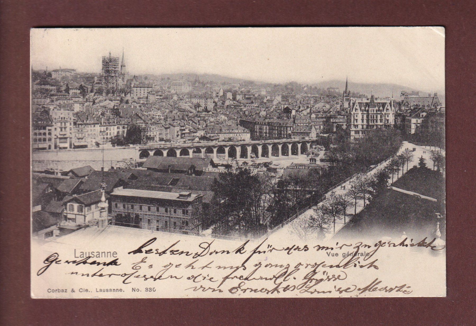 Ansichtskarten: LAUSANNE depuis Montbenon - 1901 – Gebraucht aus Pully von nicecards