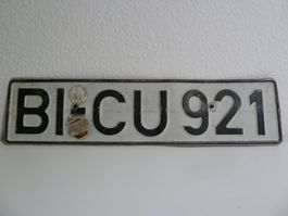 Nummernschild Auto / Kfz-Kennzeichen Deutschland BI-CU 921
