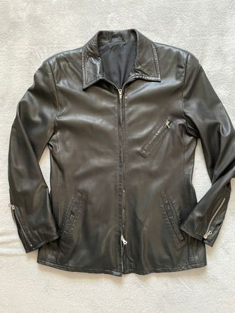 Veste en cuir Harvey Logan, noir, taille 50, homme