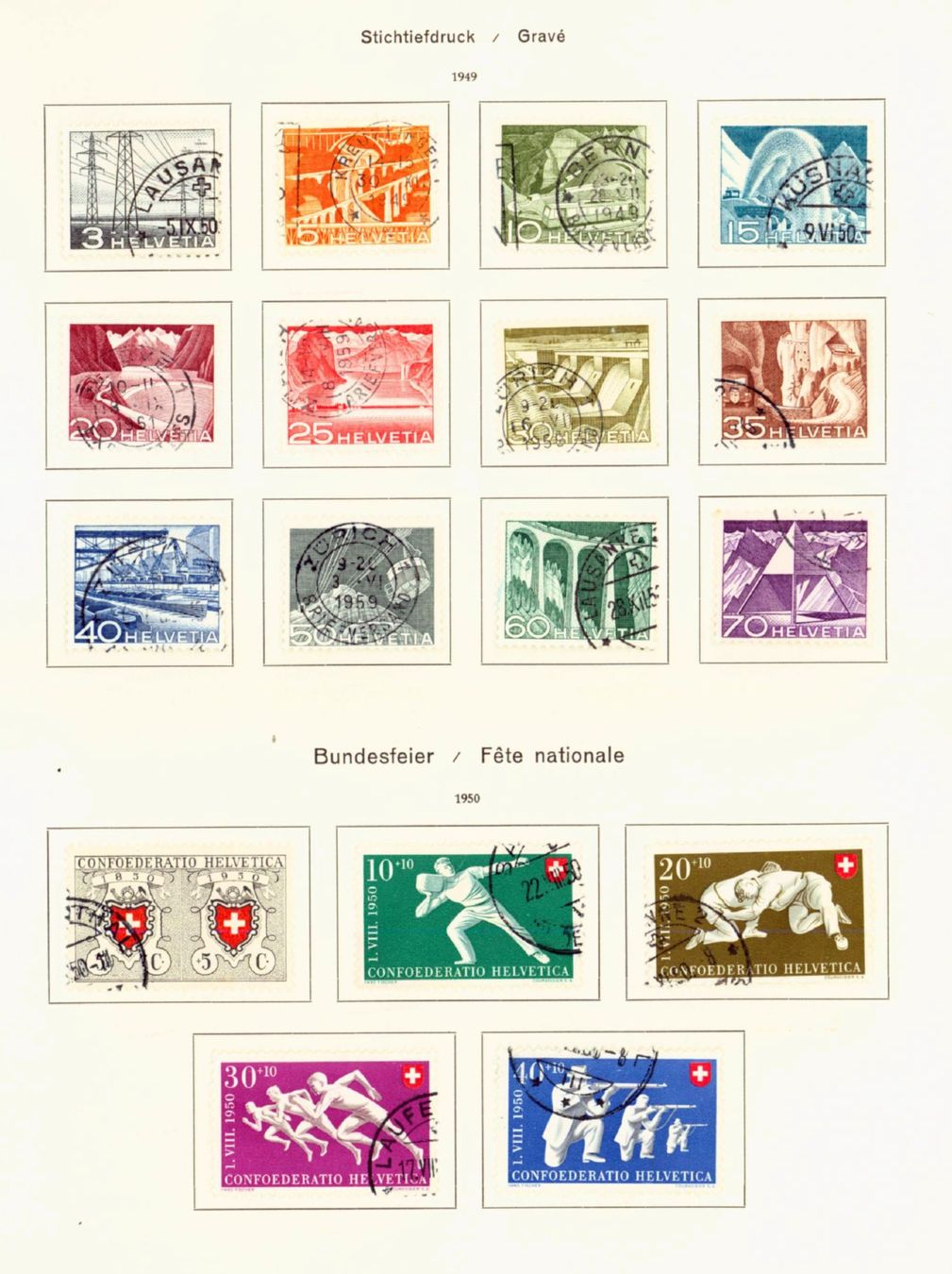 Tutti i francobolli: Pro Patria 1950 gestempelt UND TECHNIK (PP989) – Usato da Seuzach venduto da Harri19