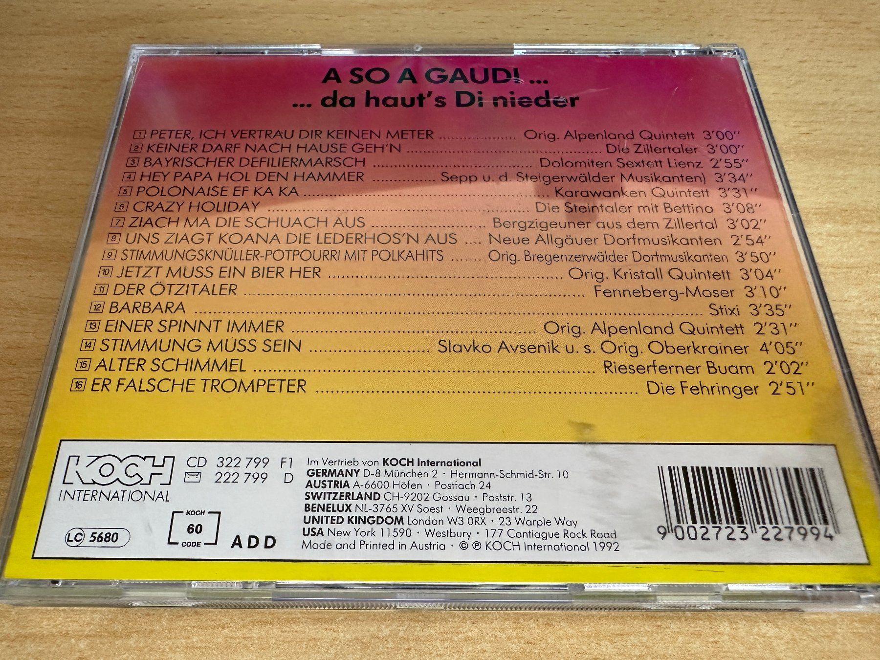 CDs: Various - A So A Gaudi - Da Haut's Di Nieder – Gebraucht aus Rikon im Tösstal von Alpenmutz 1
